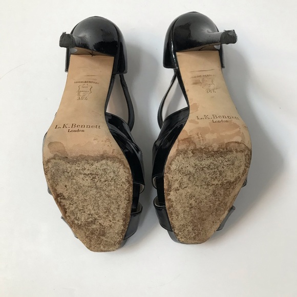 LK Bennet ‘Sandy’ Black Patent Sandal - Picture 4 of 6